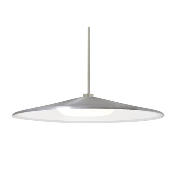 Besa Lighting Swan Stem Pendant, Silver/Opal, Satin Nickel Finish, 1x23W LED 1TT-SWANSL-LED-SN - main